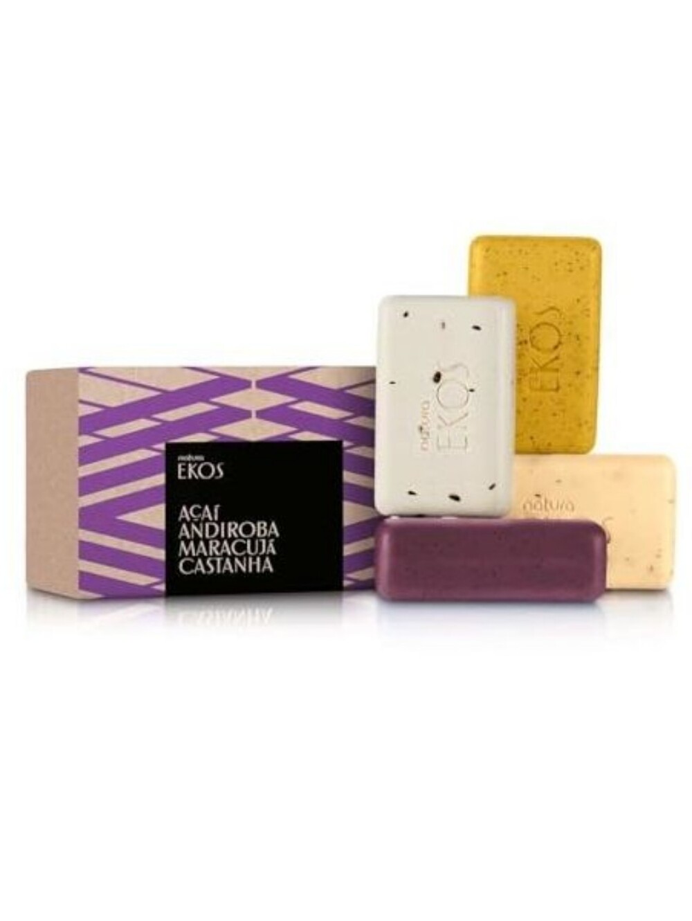 Natura Ekos Bar Soap, Acai, Andiroba, Chestnut & Passion Fruit, 3.52 oz/100 g,